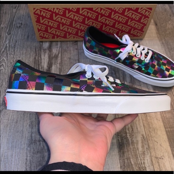 Vans authentic iridescent checkerboard shoes - Picture 5 of 6